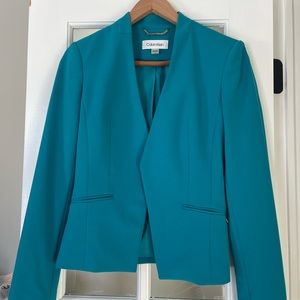 EUC Women’s Teal/ Turquoise Calvin Klein Blazer Jacket Size 4
